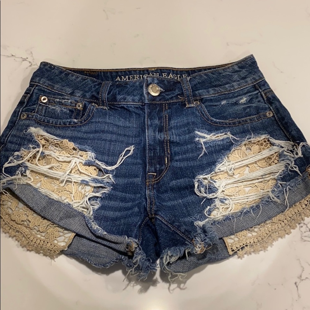 hi waisted jean short